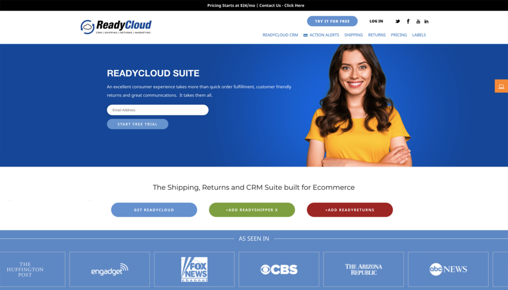Homepage of ReadyCloud