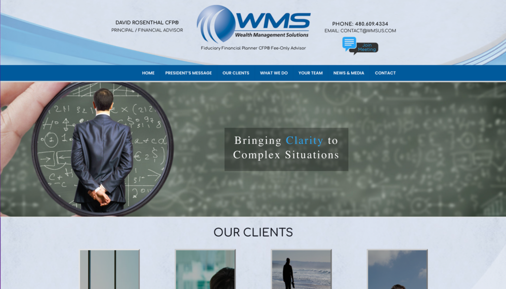Homepage of Wealth Solutions